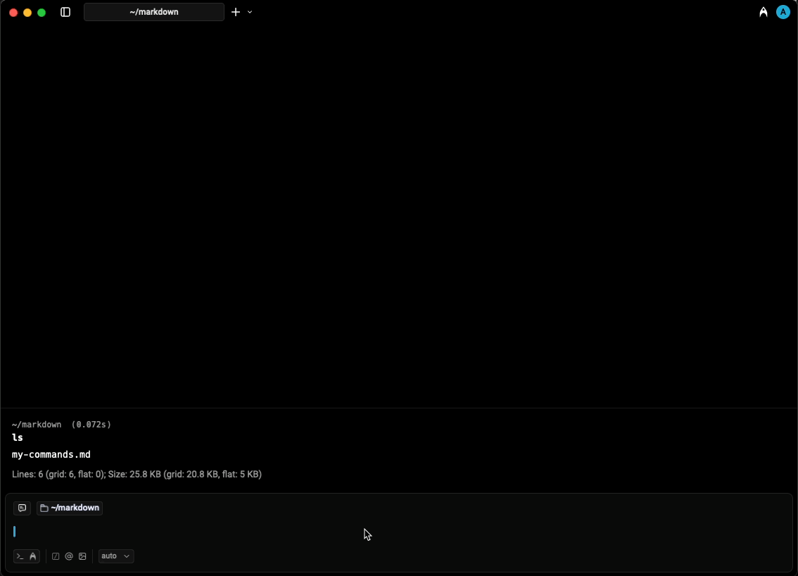 Clicking a Markdown file link in the output of ls to open it in Derp